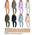 thumbnail image 2 of UKAP Womens Warm Sherpa Fleece Pajamas Set Soft Fuzzy Long Sleeve Hoodies Pajama Pants Two Piece Outfits Loungewear, 2 of 6