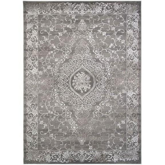 Mayberry Rug EV8896 5X8 5 ft. 3 in. x 7 ft. 3 in. Everest Athena Area Rug, Gray