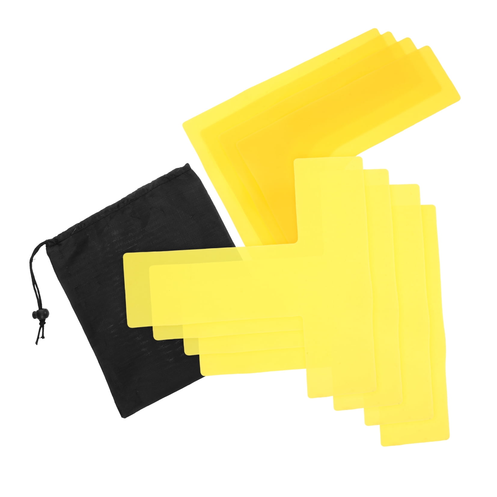 FUTUREORYY Floor Tape Pickleball Court Marking Kit Yellow 12Pcs Portable Sports Training Aid