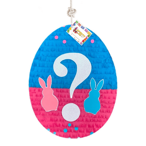 19" Tall Easter Egg Pinata for Easter Gender Reveal Party What will our Bunny Be? Easter Party Supplies Easter Baby Shower He or She Boy or Girl