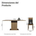 thumbnail image 3 of Juego de Comedor Mesa con 6 Sillas Madesa Augusta Marrón/Negro, 3 of 11