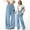 Blue, variant on Baggy Sweatpants for Girls 2026 Casual Elastic Waist Cute Bow Printed Lightweight Straight Leg Sweatpants with Pockets