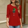 thumbnail image 7 of Bcresic Women's St Patrick's Day Shirt 3/4 Sleeve Tops Clover Shenanigans Tees Casual Round Neck Pullover Top Lucky Shamrock T-shirts 2026 Spring Summer Clothes B05-Red,XX-Large, 7 of 7