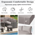 thumbnail image 6 of AECOJOY Outdoor Cushions, 4 inch Patio Cushions for Outdoor Furniture, Replacement Cushions Fits 7-Seats Sectional Rattan Conversation Set, Splashproof, Memory Foam Cushions and Covers in Light Grey, 6 of 7