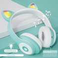 thumbnail image 4 of Twowood auricular CT-930 Auriculares Compatible con Bluetooth 5.0 Lindo gato Forma de oreja Auriculares plegables para teléfono, 4 of 6