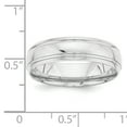 thumbnail image 3 of 14k White Gold 6mm Standard Weight Comfort Fit Brushed Satin Line Edge Wedding Band Size 9 WB108S, 3 of 3