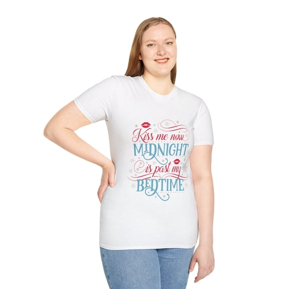 Kiss me Now Not Past Midnight Graphic Bedtime Apparel