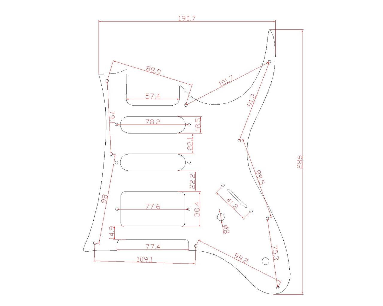SSH Prewired Loaded Pickguard, with Alnico 5 Single coil & Humbucker Pickups for RG Style Guitar