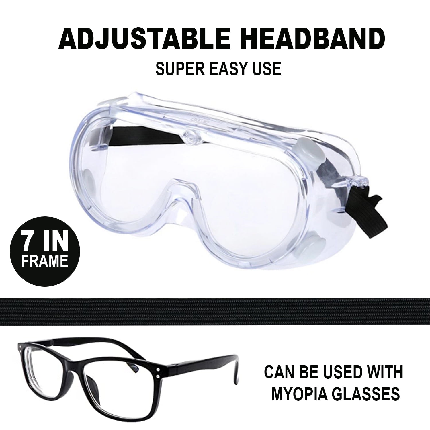 EMI # 411 BLUE Full Frame Adjustable Eyewear Lab Safety Glasses US SELLER 