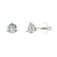 thumbnail image 2 of 0.5 Ct Round Cut Studs Clear Crystal 14K White Solid Gold Everyday Dainty Earrings Screw Back, 2 of 7