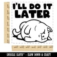 thumbnail image 2 of I'll Do It Later Lazy Cat Square Rubber Stamp Stamping Scrapbooking Crafting - Medium 1.75in, 2 of 7
