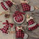 thumbnail image 4 of Wow A Decoraciones navideñas Adorno para árbol, 8 Piezas Adornos Colgantes de Arpillera con Costuras a Cuadros a Cuadros de búfalo Rojo y Negro, Colgante en Forma de Media de Campana con Bola de árbol, 4 of 4