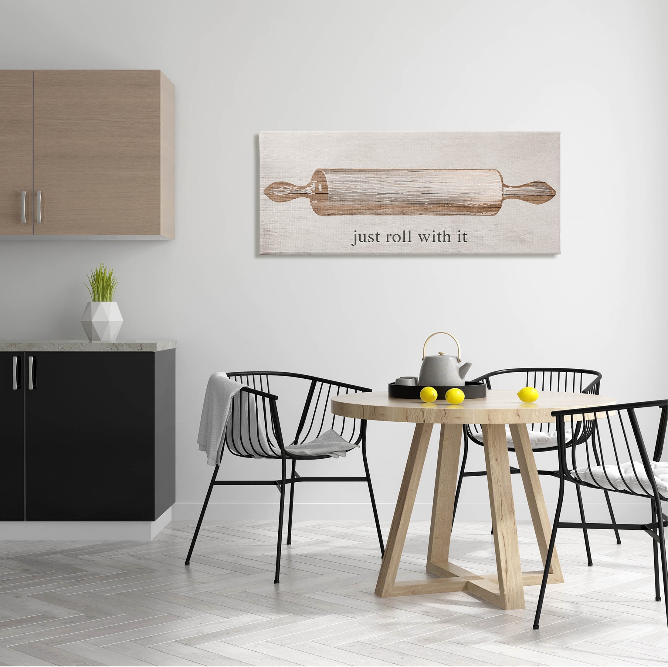Stupell Industries Just Roll With It Phrase Graphic Art Gallery Wrapped Canvas Print Wall Art, Design by Lil' Rue