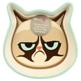 thumbnail image 5 of PetRageous 4.75-Inch Wide 4.25-Inch Long 1-Inch Tall 4-Ounce Capacity Grumpy Cat Shallow Dishwasher Safe Cat Face Stoneware Saucer For Cats of All Sizes With Cat Face Logo, Blue, G16090, 5 of 8
