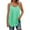 Mint Green, variant on Watermelon Red Women Pleated Top Shirt Spaghetti Strap Camisole Fit Casual Sleeveless Summer Tank Tops Fashion Shirt, 3Xl