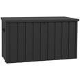 thumbnail image 1 of Coffre de Terrasse Extérieur Verrouillable de 119 Gallons, Contenant de Rangement en Acier Galvanisé Résistant aux Intempéries avec Roues et Poignées pour Outils de Jardin et Coussins, Gris Foncé, 49.4 Pouces L x 24.2 Pouces L x 27.6 Pouces H, 1 of 7