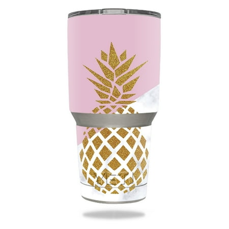 Skin For YETI 30 oz Tumbler - Pretty Pineapple | MightySkins Protective, Durable, and Unique Vinyl Decal wrap cover | Easy To Apply, Remove, and Change (Best Vinyl To Use On Yeti Cups)