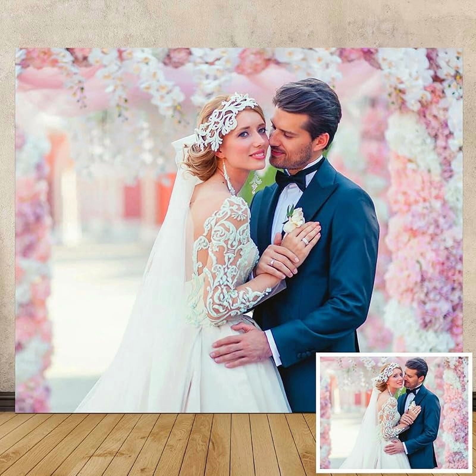 Custom Backdrop Personalized Photo Backdrop with Picture Banner for Photography, Gift for Christmas, Birthday, Wedding, Graduation, Valentine's Day(Vinyl)