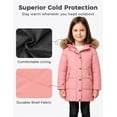 thumbnail image 5 of Wantdo Girl's Winter Coat Fleece Lined Parka Mid-Long Waterproof Puffer Jacket Pink 6/7, 5 of 11