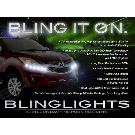 For Mazda BT-50 BT50 LED Strip Lights DRL Head Lamp Kit Set Day Time Running Lighting