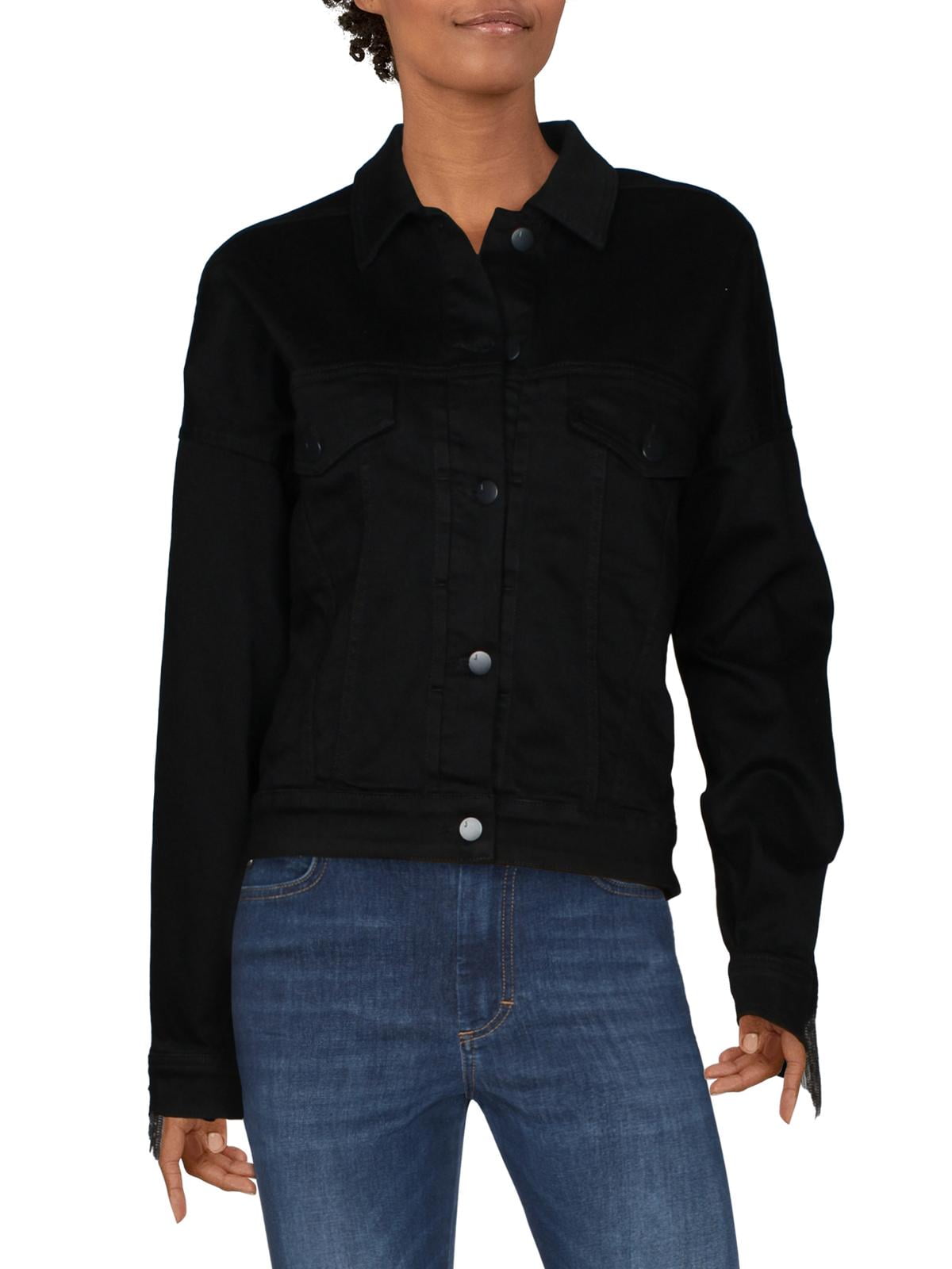 Womens Drew Denim Crop Jacket Black XS 