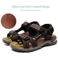thumbnail image 5 of Visionreast Men Sandals Leather Open Toe Outdoor Hiking Sandals Air Cushion Sport Sandals Waterproof Beach Sandals, 5 of 7