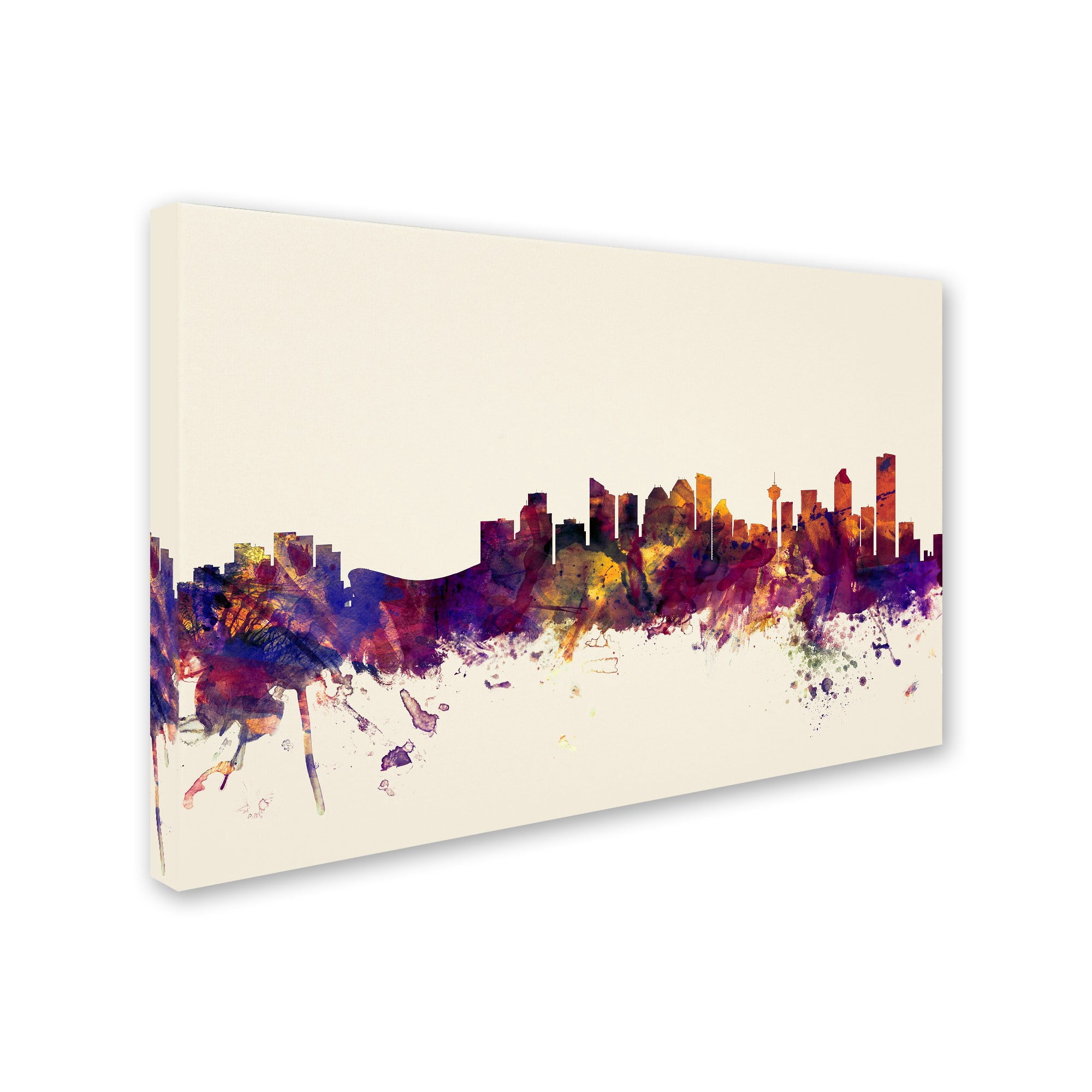 Trademark Fine Art "Calgary Canada Skyline" Canvas Art by Michael Tompsett