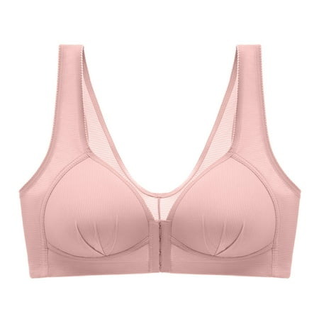 

Women Full Cup Front Button Gathered Breathable Thin Sports Bra Wireless Bra Ladies Bralette Fitness Everyday Lingerie
