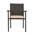 thumbnail image 6 of JERFIT Rattan Dining Chair with Cushion, Stackable Patio Chair, Weather Resistant Brown Multi Outdoor Indoor Seat, 6 of 10