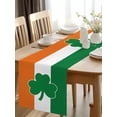 thumbnail image 2 of Irish Flag St. Patrick's Clovers Table Runner-36 Inch Long Lucky Green Leaves Table Runners Linen Burlap Tablerunner for Kitchen Dining Room Holiday Party, 2 of 9