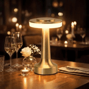 DAYBETTER Gold Cordless Desk Lamp, Dual-Zone Touch Lamp, 3 Color Temperatures & Dimmable Light, Rechargeable Table Lamp for Bedroom, Living Room