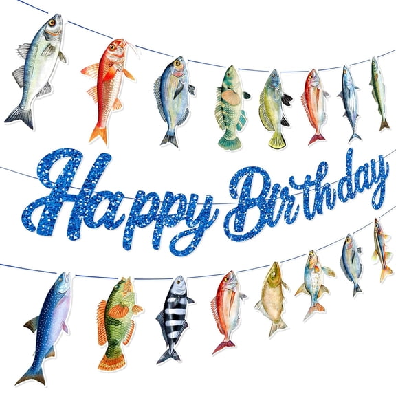 Fishing Birthday Decorations  Fishing Banner for Retirement Farewell  Fish Party Banner Party Supplies