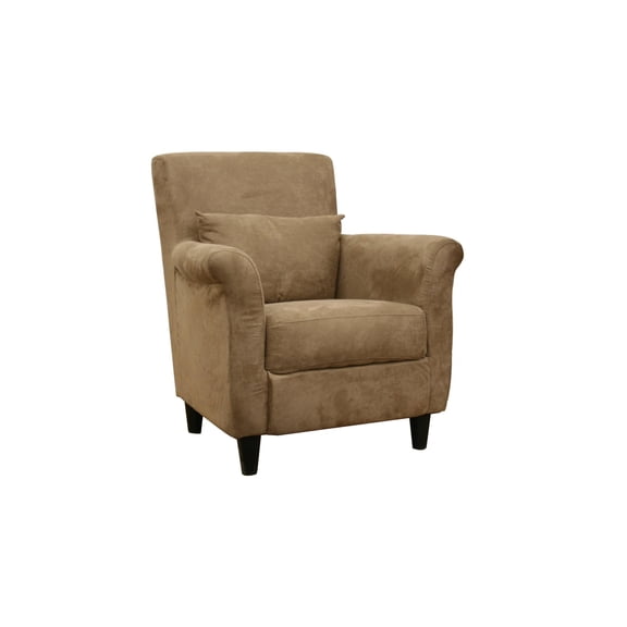 Bowery Hill Contemporary Microfiber Upholstered Club Arm Chair in Tan