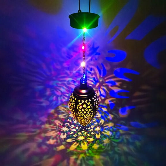 COSTYLE Hanging Solar Lantern LED Garden Lights Metal Lamp Waterproof for Patio Outdoor Decor