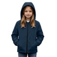 thumbnail image 5 of Big Kids Teen Hooded Zip Jacket Waterproof Windproof Long Sleeve Pocketed Outdoor Coat Fall Outerwear Ages 5-16 Navy 15 Years, 5 of 9