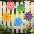 thumbnail image 7 of 2Pcs Iron Marguerite Wall Hanging, 3D Metal Flower Wall Art for Outdoor Garden Courtyard, Farmhouse Rustic Iron Wall Decor for Fence Balcony, Weatherproof Indoor Outdoor Marguerite Ornament, 7 of 7