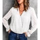 thumbnail image 4 of Top De Manga Larga De Encaje Para Mujer, Blusa De Encaje Para Mujer Suave, Elegante, Cómoda, Elegante Para Ir De Compras ANGGREK Blanco L, 4 of 6