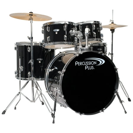 PERCUSSION PLUS PP4100 DRUM SET W/CYMBALS THRONE AND HARDWARE INCLUDED-BLACK BX 1 OF 2