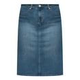 thumbnail image 6 of ELOQUII Elements Women's Plus Size Denim Midi Side Slit Skirt, 6 of 6