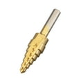 thumbnail image 4 of Broca Escalonada HSS4241 3/16" a 1/2" 6 Tamaños de Fluta Recta Vástago Triangular para Metal Madera Plástico, 4 of 4