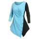thumbnail image 1 of Camiseta Irregular de Bloqueo de Color de Talla Extra Rosegal Mangas largas de talla grande, 1 of 5