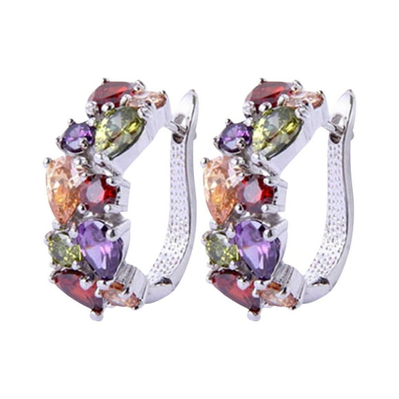 Pisexur Titanium Alloy Stud Earrings for Mom Girls Ladies Fashion Colorful Diamond Stud Earrings Jewelry Earrings for Women Mothers Day Gifts