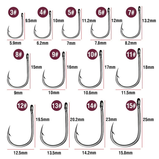 EDTara Fishing Hooks Portable Multi-size High Carbon Steel Fishhook With Barbs  Fishing Tackle Accessories For Gifts 
