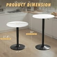 thumbnail image 2 of Homall 2 Pieces Bar Table Height Adjustable Bistro Pub Table Cocktail Round Table with Metal Base, White/Black, 2 of 7