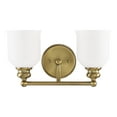 thumbnail image 2 of Melrose by Brian Thomas 2-Light Bathroom Vanity Light in Warm Brass, 2 of 5