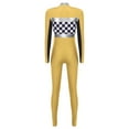 thumbnail image 4 of TiaoBug Womens Race Car Driver Long Sleeve Jumpsuit Catsuit Full Bodysuit Halloween Racer Jumper Costume Yellow 3XL, 4 of 5