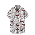 thumbnail image 4 of Camisas de manga corta con botones para hombres y mujeres Camisas hawaianas con estampado de hongos Camisas casuales con flores Camisas hawaianas, 4 of 5