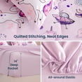 thumbnail image 3 of Sleep Zone Twin Kids Bedding Comforter Set, 5 Piece Girl Cute Durable Children Bed in a Bag, Space Unicorn, 3 of 8