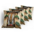 thumbnail image 5 of Ambesonne Rustic Throw Pillow Cover 4 Pack, Old Window and Flowers, 16", Beige Green, 5 of 7