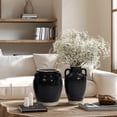 thumbnail image 4 of LuxenHome 2-Piece Black Jug Terracotta Vase with Two Handles Set, 4 of 7